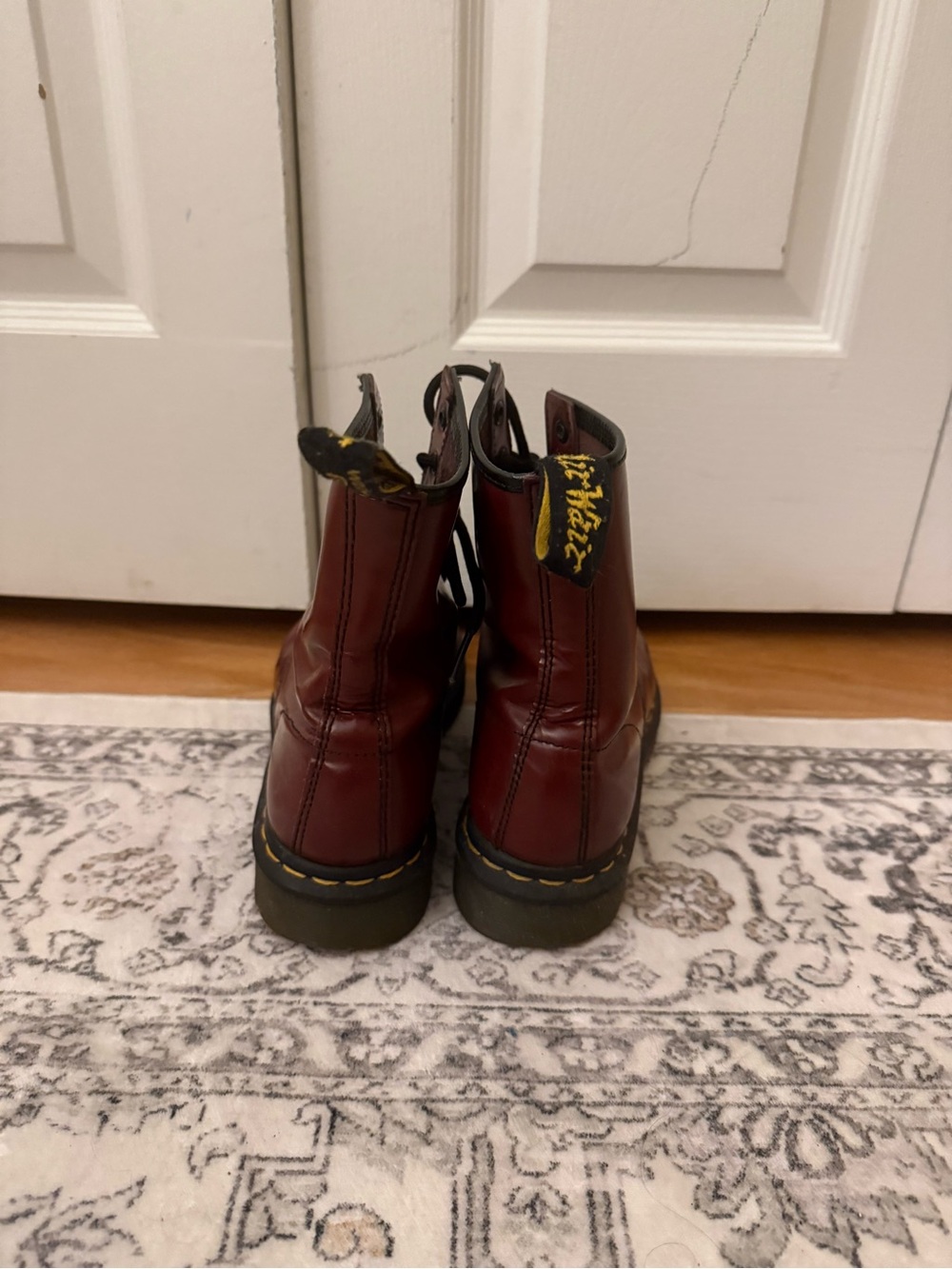 Dr. Martens Red Leather Lace-Up Boots - Picture 3 of 3
